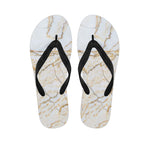 White Brown Grunge Marble Print Flip Flops