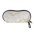 White Brown Grunge Marble Print Glasses Case