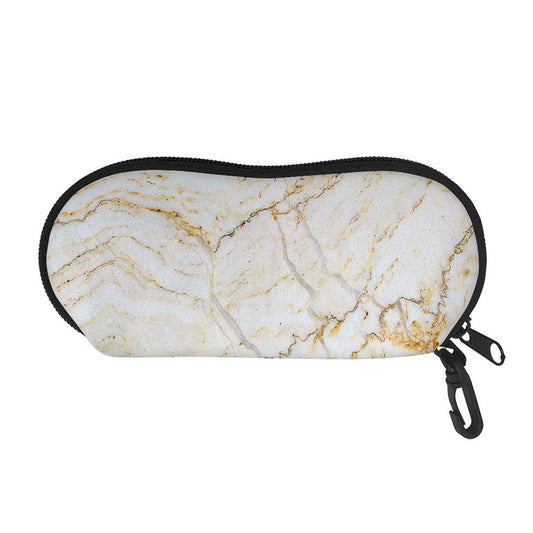 White Brown Grunge Marble Print Glasses Case