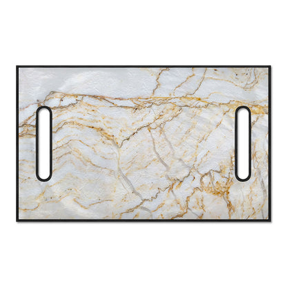 White Brown Grunge Marble Print Golf Cart Seat Cover
