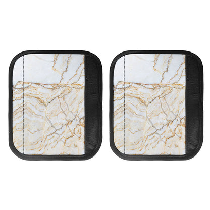White Brown Grunge Marble Print Handle Covers