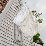 White Brown Grunge Marble Print House Flag