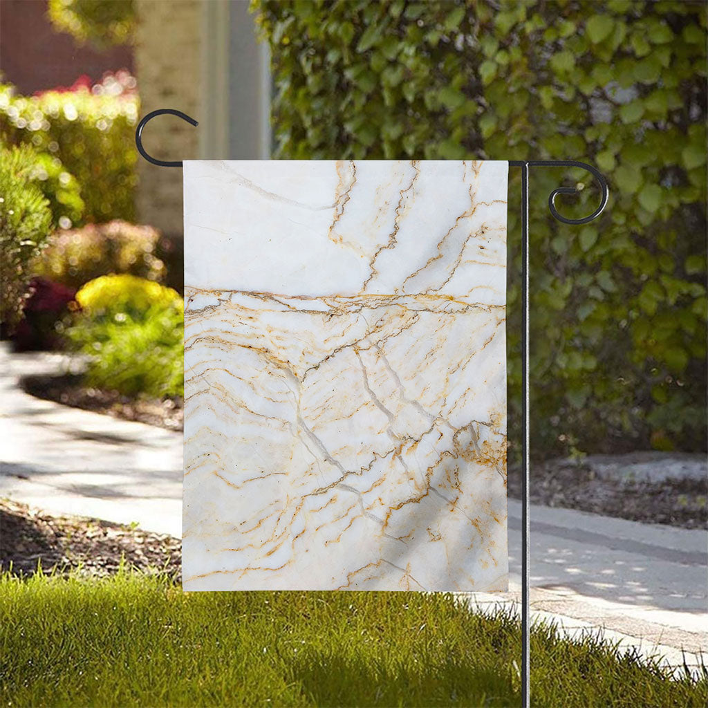 White Brown Grunge Marble Print House Flag