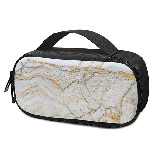 White Brown Grunge Marble Print Insulin Cooler Travel Case