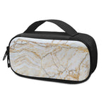 White Brown Grunge Marble Print Insulin Cooler Travel Case
