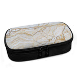 White Brown Grunge Marble Print Insulin Cooler Travel Case