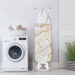 White Brown Grunge Marble Print Ironing Board Cover