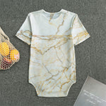 White Brown Grunge Marble Print Men's Bodysuit