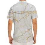 White Brown Grunge Marble Print Men's Deep V-Neck Shirt