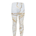 White Brown Grunge Marble Print Men's Leggings