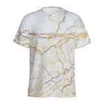 White Brown Grunge Marble Print Men's Sports T-Shirt