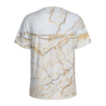 White Brown Grunge Marble Print Men's Sports T-Shirt
