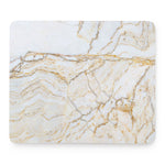 White Brown Grunge Marble Print Mouse Pad