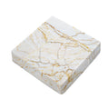 White Brown Grunge Marble Print Outdoor Seat Cushion Cover