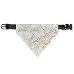 White Brown Grunge Marble Print Over The Collar Dog Bandana