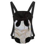 White Brown Grunge Marble Print Pet Carrier Backpack