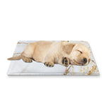 White Brown Grunge Marble Print Pet Cooling Mat Cover