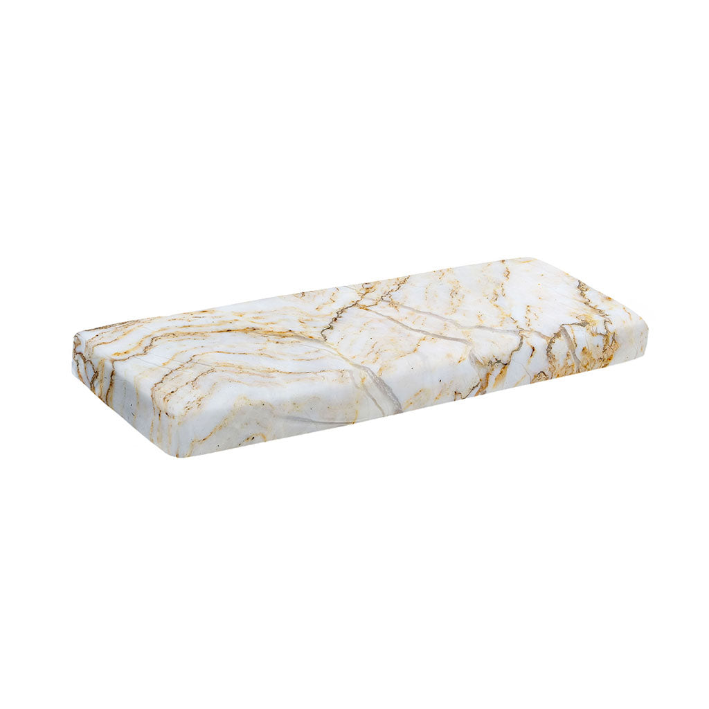 White Brown Grunge Marble Print Piano Keyboard Cover