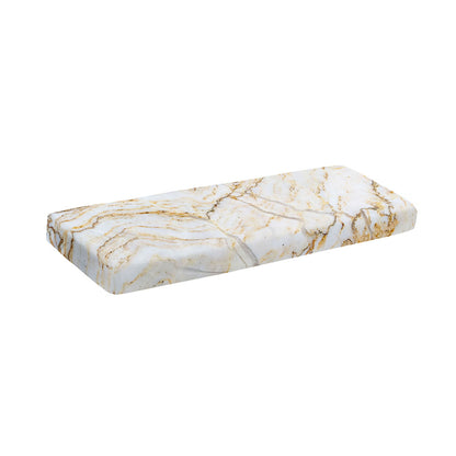 White Brown Grunge Marble Print Piano Keyboard Cover