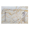 White Brown Grunge Marble Print Placemat