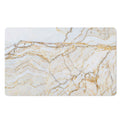 White Brown Grunge Marble Print Polyester Doormat