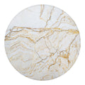 White Brown Grunge Marble Print Round Blanket