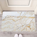 White Brown Grunge Marble Print Rubber Doormat
