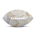 White Brown Grunge Marble Print Rugby Ball