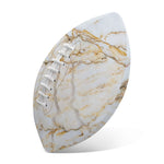 White Brown Grunge Marble Print Rugby Ball