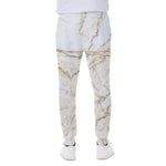White Brown Grunge Marble Print Scuba Joggers