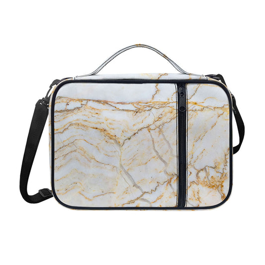 White Brown Grunge Marble Print Shoulder Strap Bible Bag