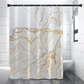 White Brown Grunge Marble Print Shower Curtain