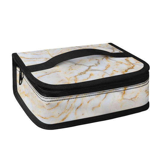 White Brown Grunge Marble Print Small Lunch Bag