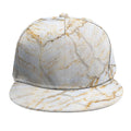 White Brown Grunge Marble Print Snapback Cap