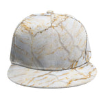 White Brown Grunge Marble Print Snapback Cap