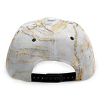 White Brown Grunge Marble Print Snapback Cap