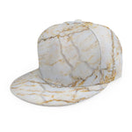 White Brown Grunge Marble Print Snapback Cap
