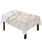 White Brown Grunge Marble Print Tablecloth