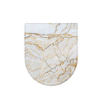 White Brown Grunge Marble Print Toilet Lid Cover