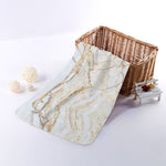 White Brown Grunge Marble Print Towel