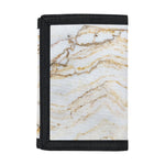 White Brown Grunge Marble Print Trifold Wallet