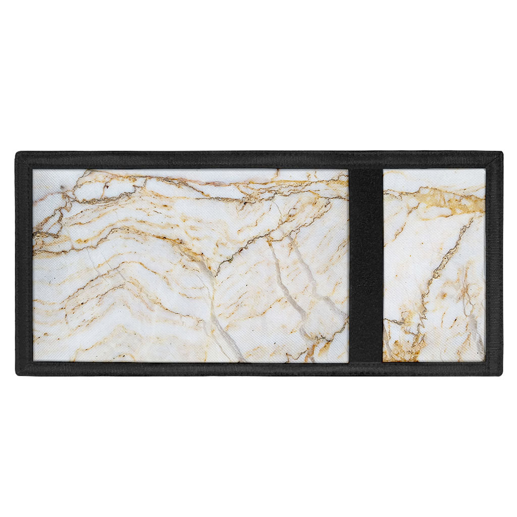 White Brown Grunge Marble Print Trifold Wallet