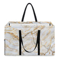 White Brown Grunge Marble Print Utility Tote Bag