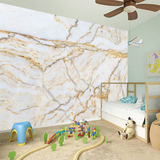 White Brown Grunge Marble Print Wall Sticker