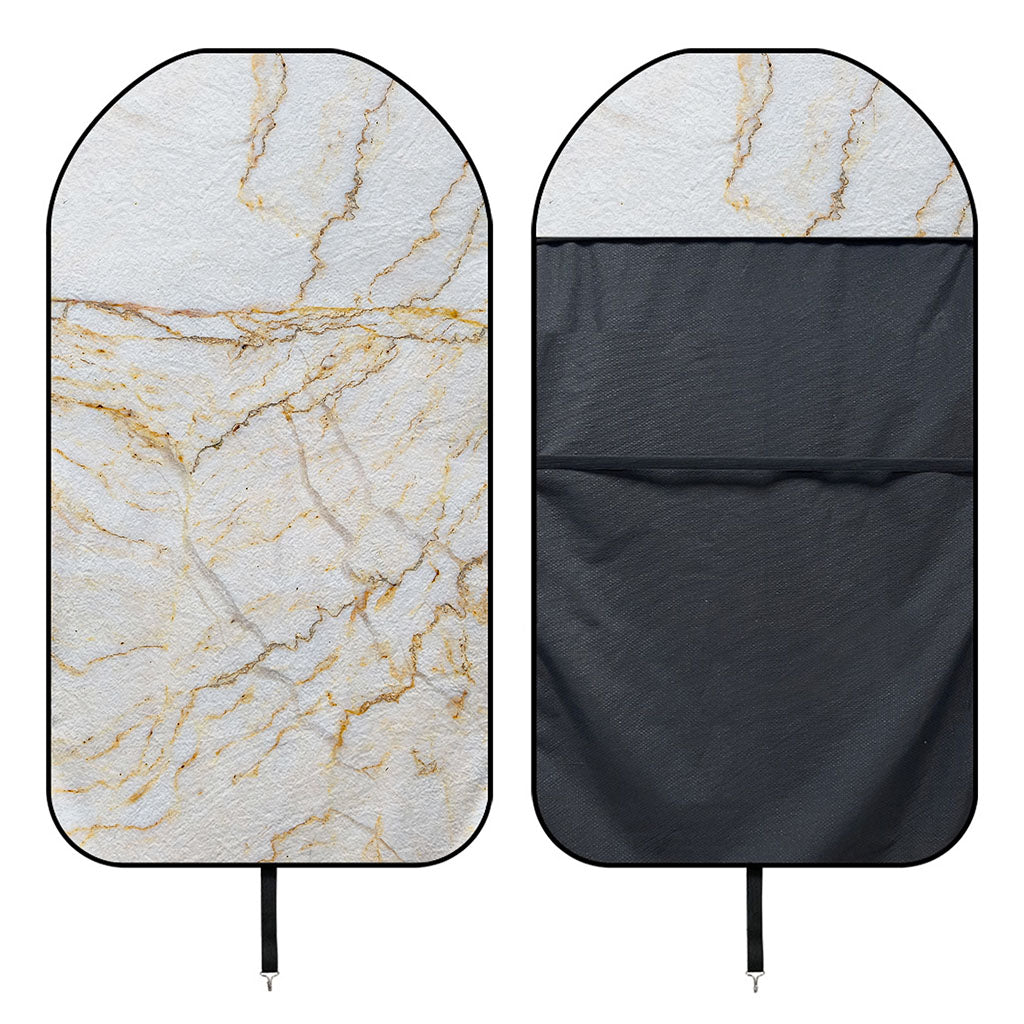 White Brown Grunge Marble Print Waterproof Car Seat Cover