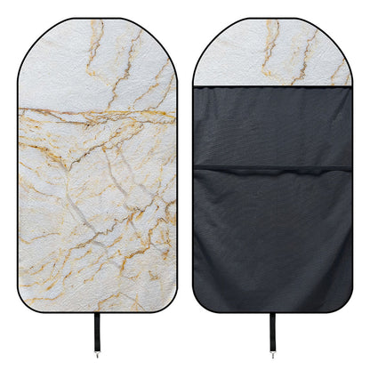 White Brown Grunge Marble Print Waterproof Car Seat Cover