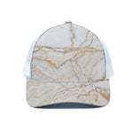 White Brown Grunge Marble Print White Mesh Trucker Cap