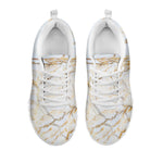 White Brown Grunge Marble Print White Running Shoes