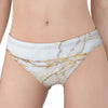 White Brown Grunge Marble Print Women's Panties