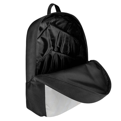 White Brown Smooth Marble Print 17 Inch Backpack